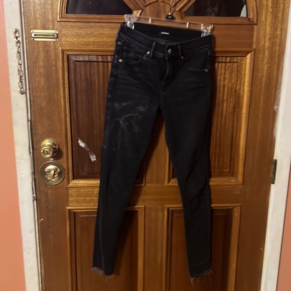 Express skinny mid rise jeans black